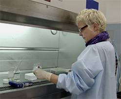 Kathy in the Lab